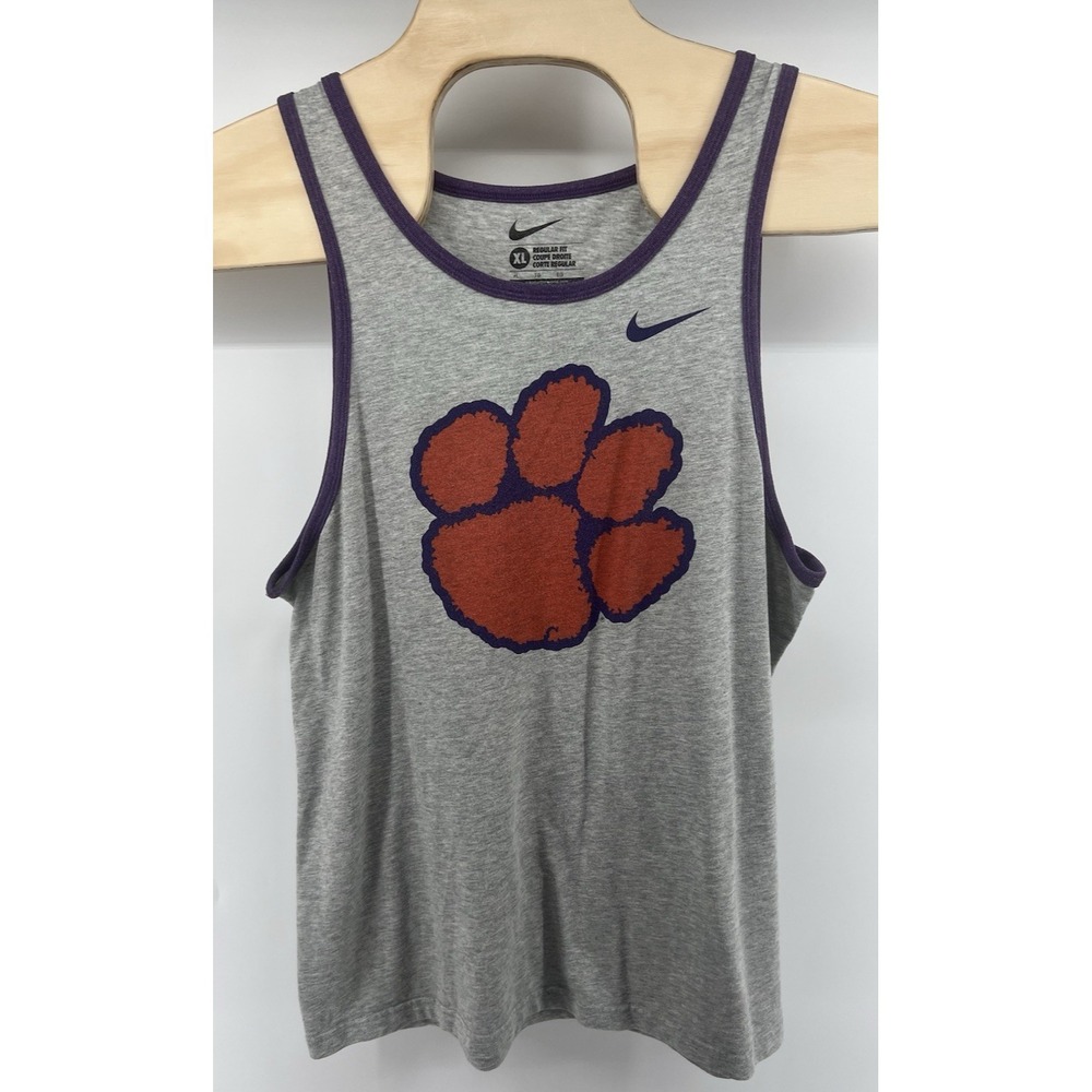 Nike Clemson University Tigers Mens Tank Top XL Gray Shirt Basketball Football